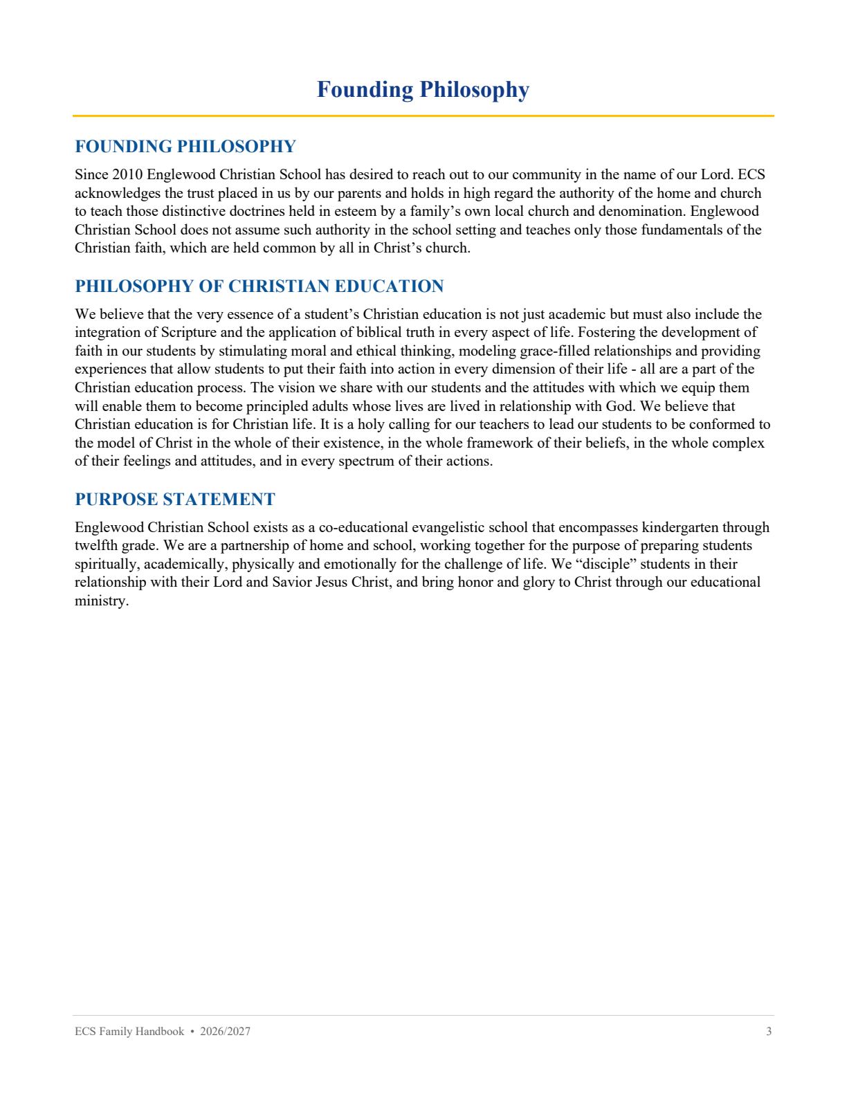 Family Handbook 2026-27, page 3 of 31