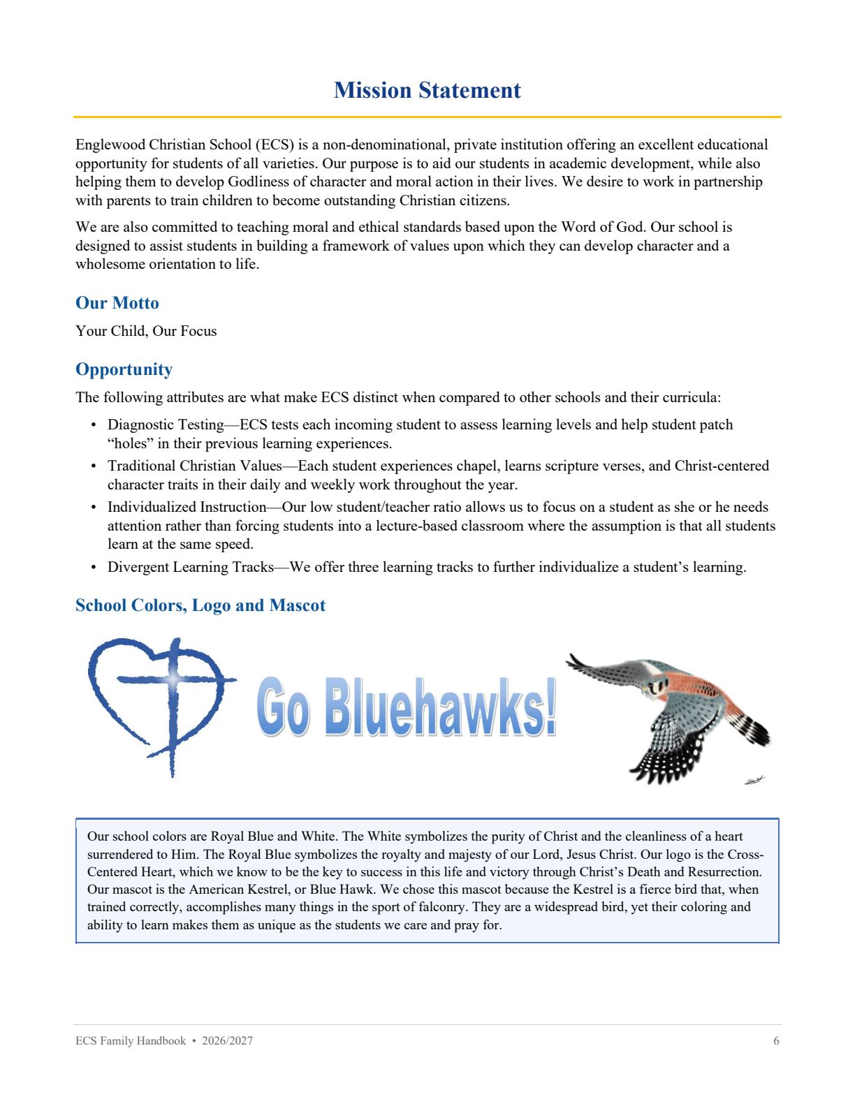 Family Handbook 2026-27, page 6 of 31