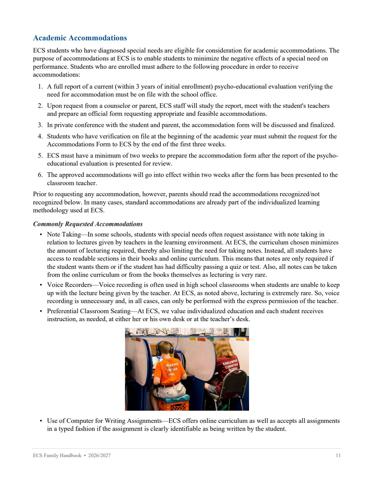 Family Handbook 2026-27, page 11 of 31