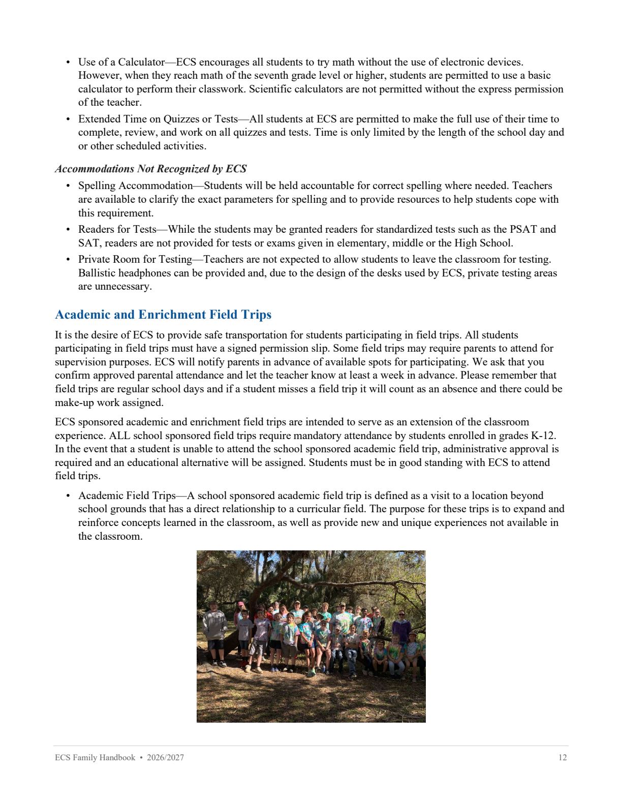 Family Handbook 2026-27, page 12 of 31