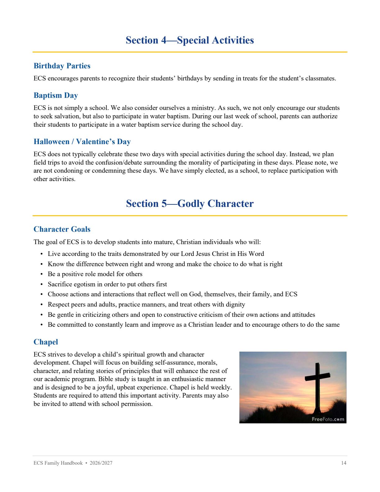 Family Handbook 2026-27, page 14 of 31