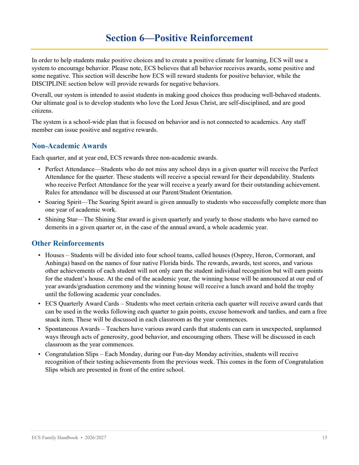 Family Handbook 2026-27, page 15 of 31