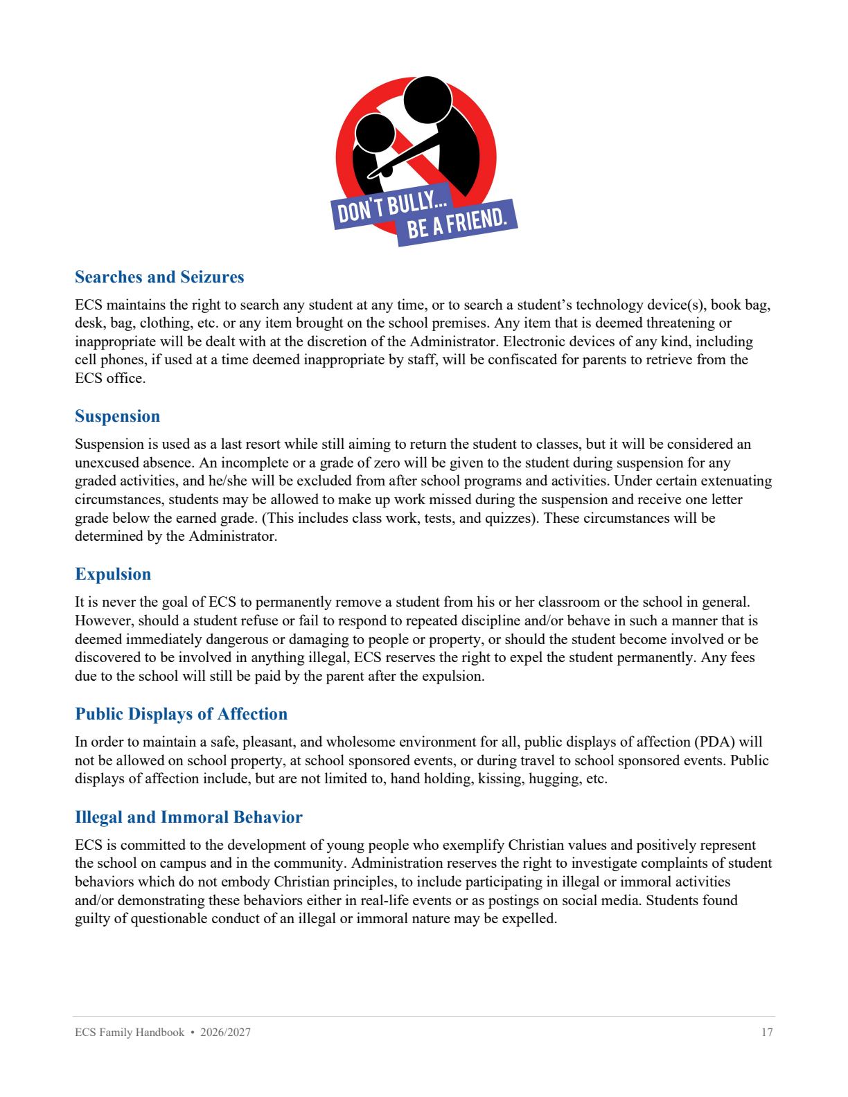 Family Handbook 2026-27, page 17 of 31
