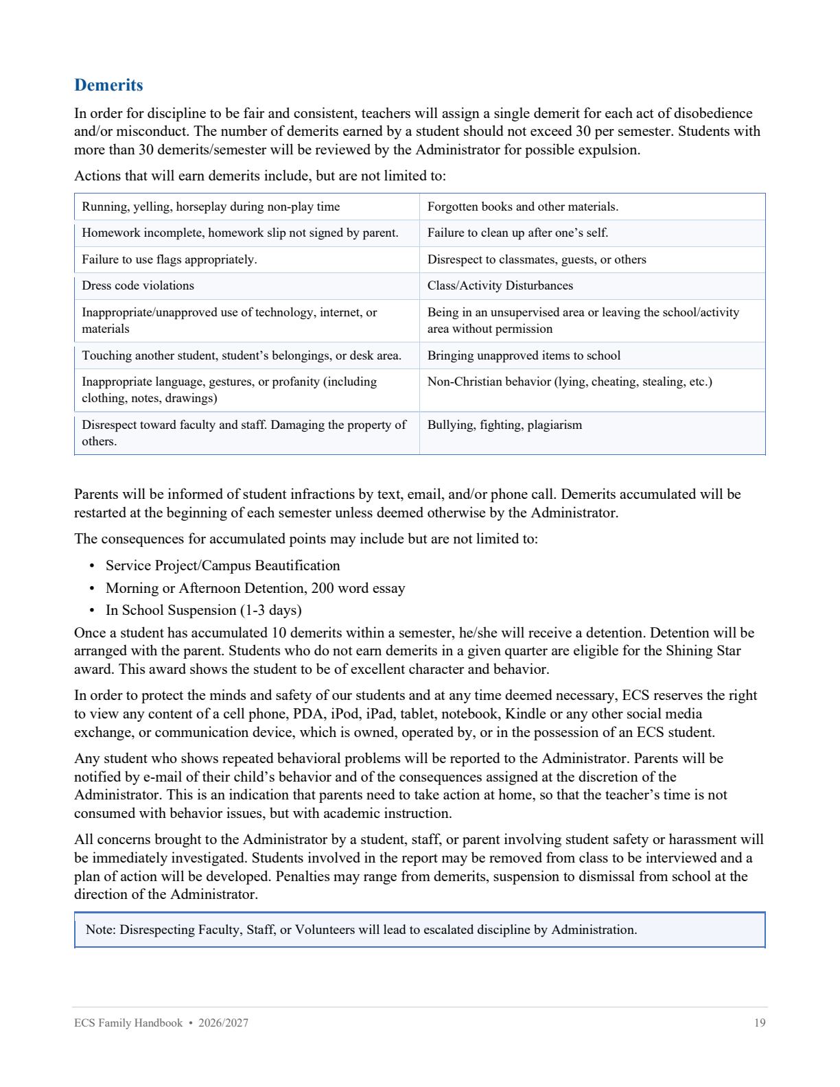 Family Handbook 2026-27, page 19 of 31